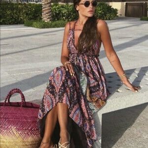 Zara long printed flowy dress limited edition